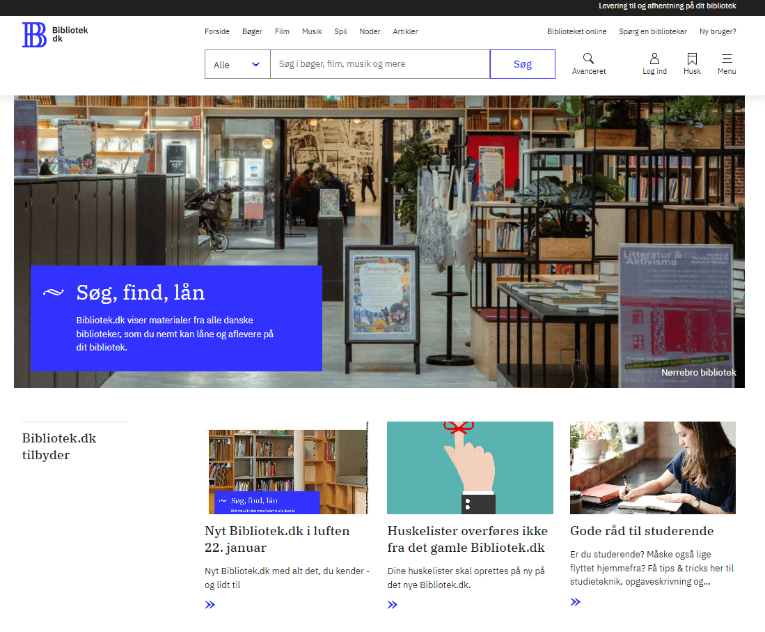 Screenshot af Bibliotek.dk