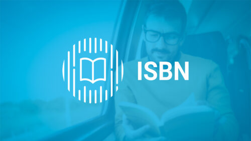 ISBN logo på billede af mand der læser i tog